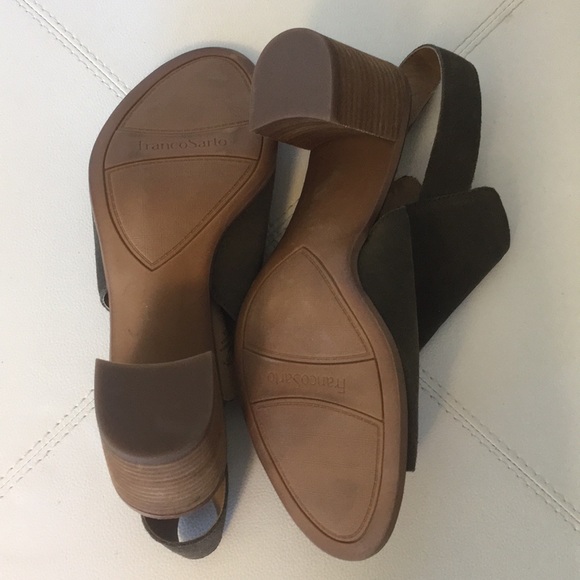 Franco Sarto Suede Block Heel Peep Toe Size 9.5 - Picture 6 of 6